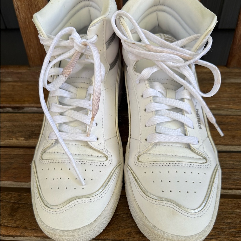 Puma Ralph Sampson White and Silver High-Top Sneakers
